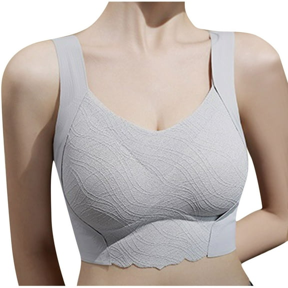 Sport Bras for Women No Underwire Adjustable Wireless Bralettes Smoothing Soft Sleep Seamless Everyday Workout Yoga Bra,Gray,40 B