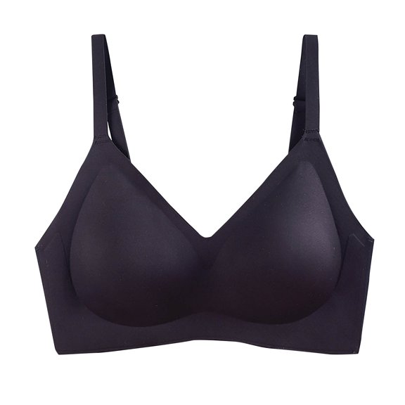 Sport Bras for Women No Underwire Push Up Wireless Seamless Supportive Full Coverage Bralettes Everyday Bra,Black 2,44 C