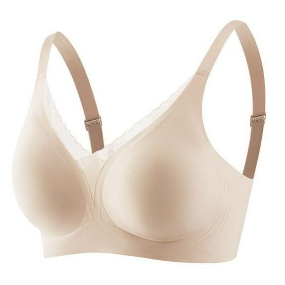 Sport Bras for Women No Underwire Push Up Wireless Seamless Supportive Full Coverage Bralettes Everyday Bra,Khaki 1,42 B