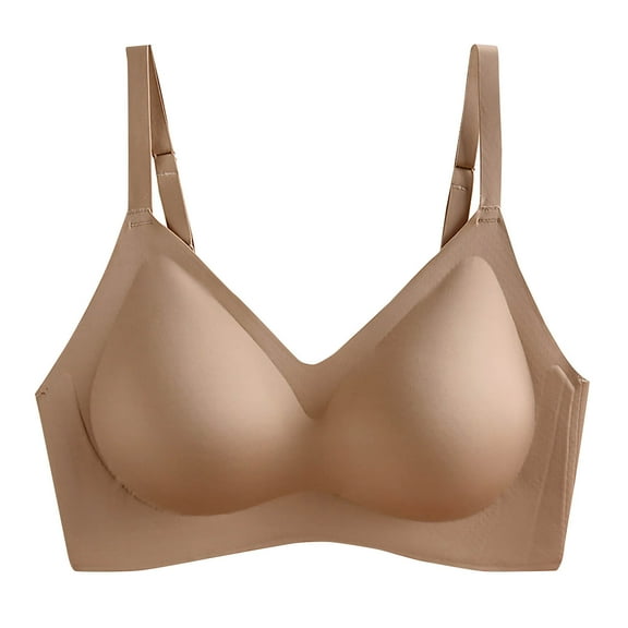 Sport Bras for Women No Underwire Push Up Wireless Seamless Supportive Full Coverage Bralettes Everyday Bra,Khaki 2,44 C