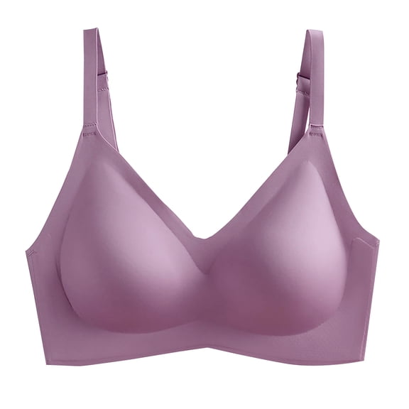Sport Bras for Women No Underwire Push Up Wireless Seamless Supportive Full Coverage Bralettes Everyday Bra,Purple,42 C