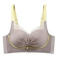 thumbnail image 1 of Sport Bras for Women Plus Size Back-Smoothing Bra Feature V-Neck No Underwire Bra Style W-391 Hook and Eye Closure Bras Front Closure Khaki L, 1 of 5