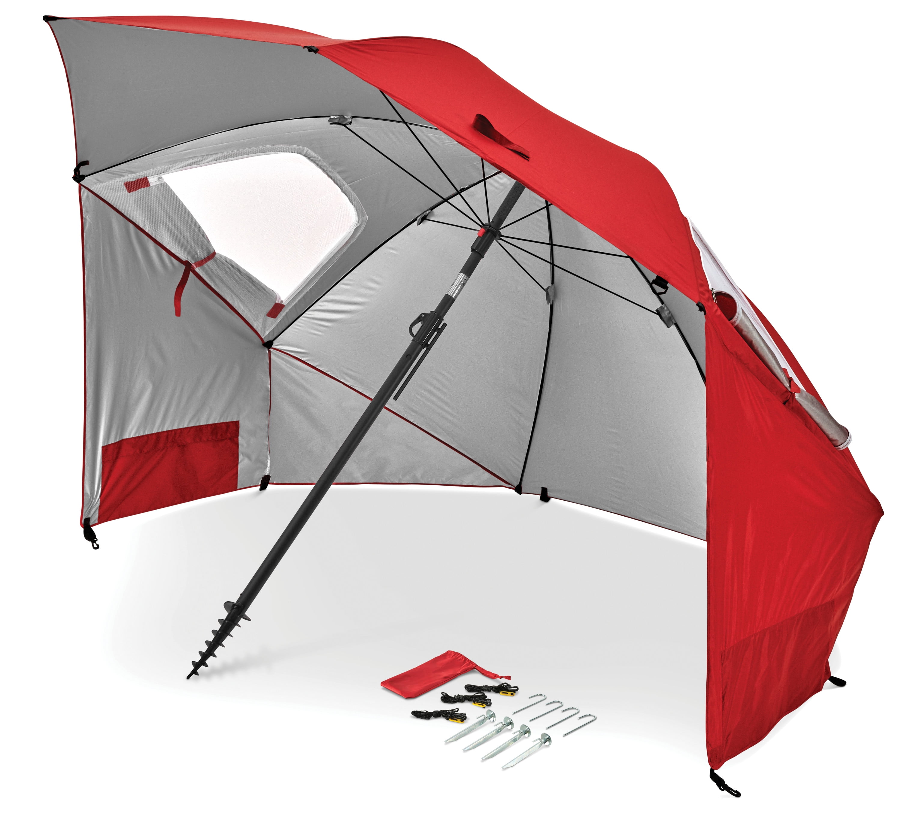 Sport-Brella Red 8-Foot UPF 50+ Beach Umbrella Shelter