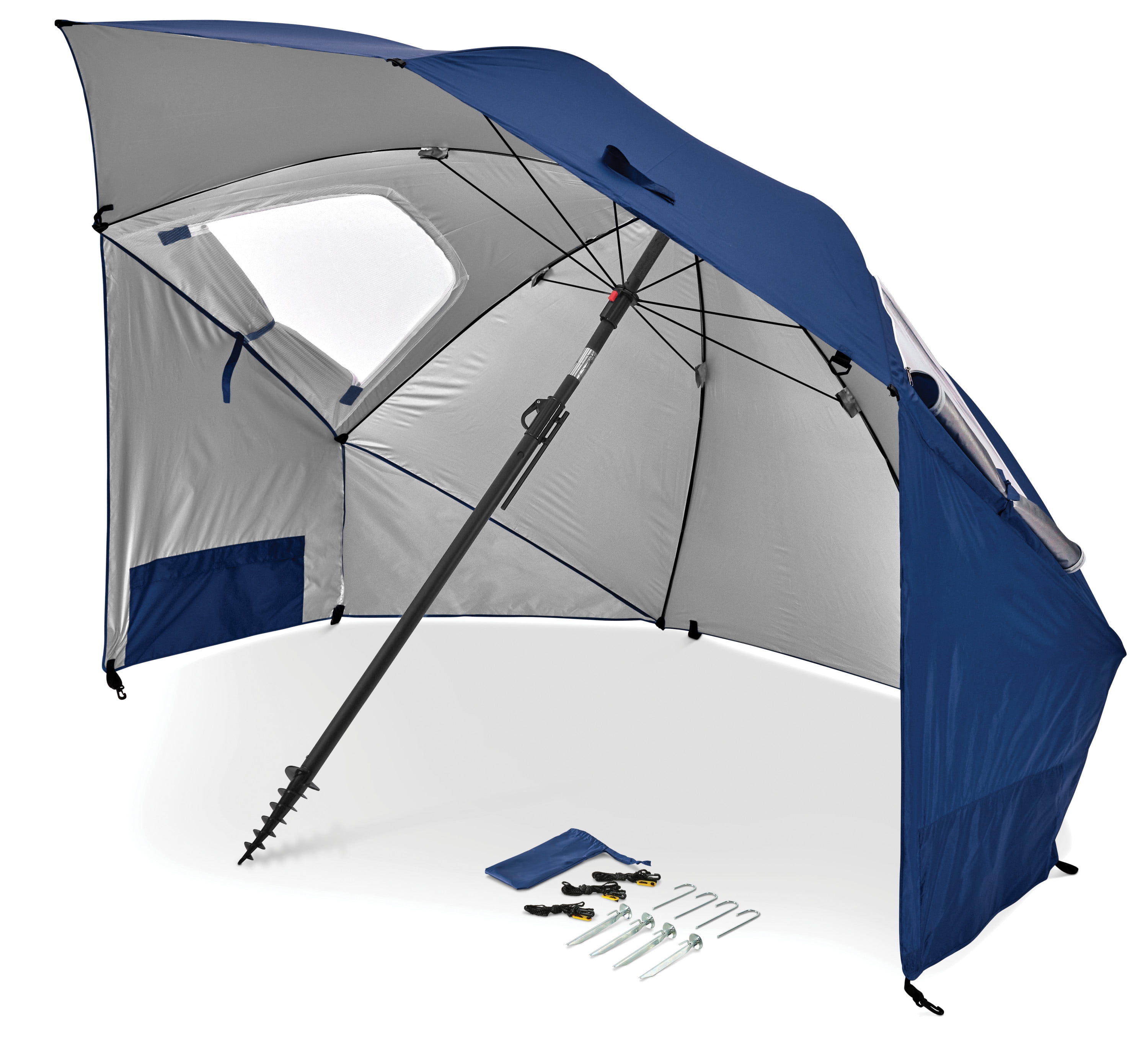 Sport-Brella Blue 8 ft. Tiltable Steel Beach Umbrella