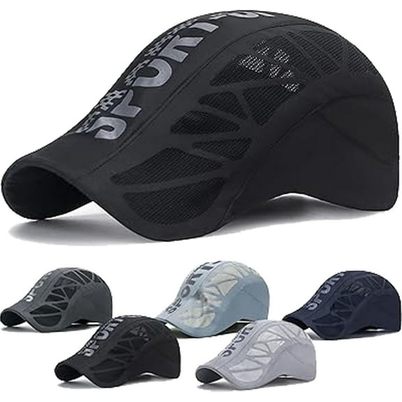 Sport Cap Breathable Mesh Baseball Hat, Low-Profile Fit, Adjustable Strap, Quick-Drying Fabric, Machine-Washable, Effective Sun Protection OutdoorsSport Cap Breathable Mesh Baseball Hat, Low-Profile