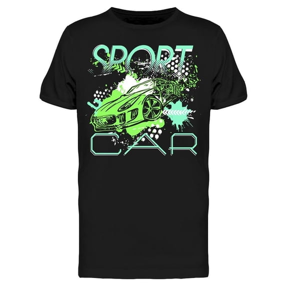 Sport Car. Green Splash Car Tee Men's -Image by Shutterstock