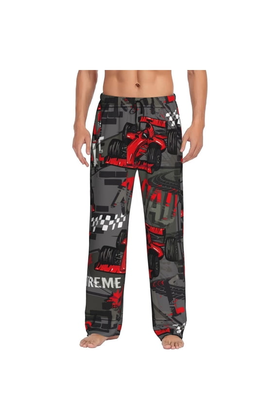 Sport Cars Racing Grunge Elements Men'S Pajama Pants Soft Sleep Lounge Pants Pjs Bottoms With Pockets Large