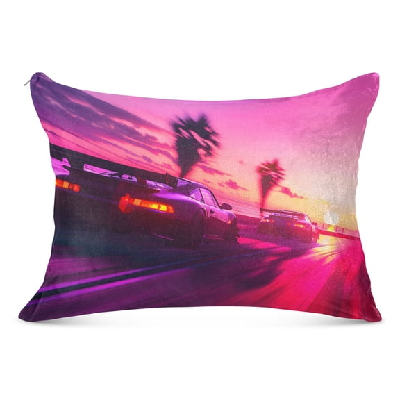 Sport Cars Racing Plush Pillow Cases Standard Size Ultra Soft Warm Pillowcases with Zipper 20"x26"