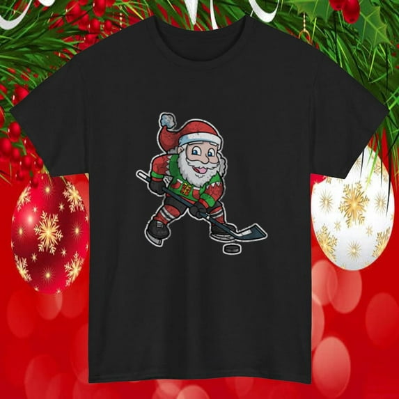 Sport Christmas Hockey Saint Nick Claus Ice Winter Best Unisex T-Shirt, up to size 5XL