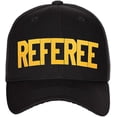 thumbnail image 1 of Sport Classic Baseball Hat Custom Referee Letters Structured Cap, Black Hat Gold Letters, 1 of 4