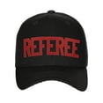 thumbnail image 1 of Sport Classic Baseball Hat Custom Referee Letters Structured Cap, Black Hat Red Letters, 1 of 4