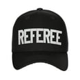 thumbnail image 1 of Sport Classic Baseball Hat Custom Referee Letters Structured Cap, Black Hat White Letters, 1 of 4