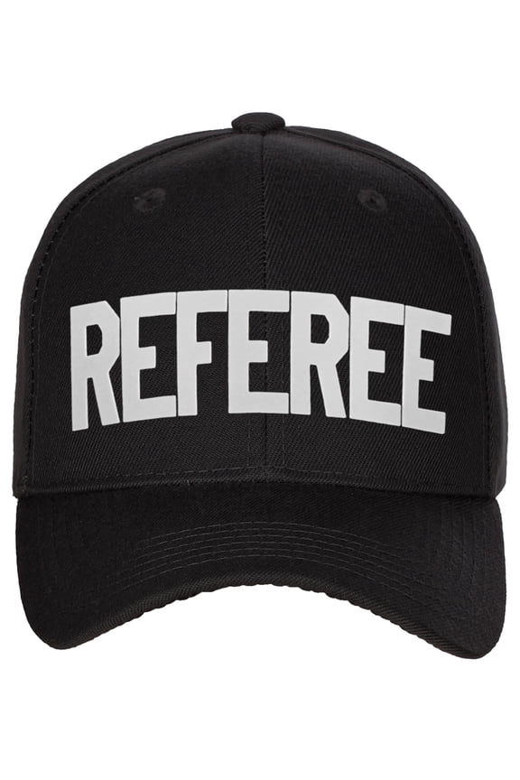 Sport Classic Baseball Hat Custom Referee Letters Structured Cap, Black Hat White Letters
