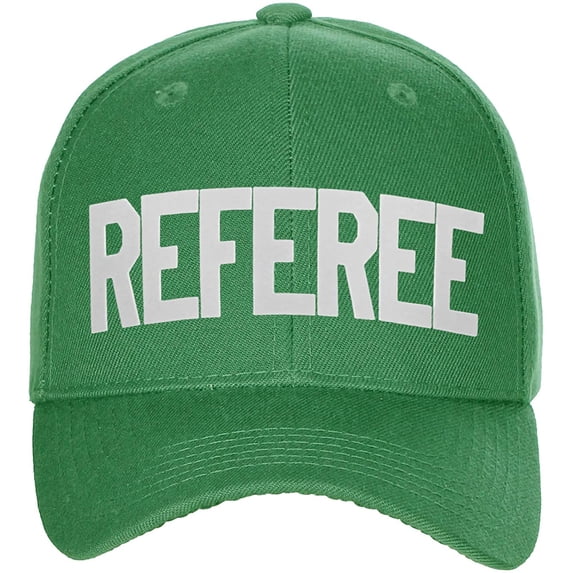 Sport Classic Baseball Hat Custom Referee Letters Structured Cap, Green Hat White Letters