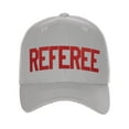 thumbnail image 1 of Sport Classic Baseball Hat Custom Referee Letters Structured Cap, Grey Hat Red Letters, 1 of 4
