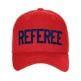 thumbnail image 1 of Sport Classic Baseball Hat Custom Referee Letters Structured Cap, Red Hat Navy Letters, 1 of 4