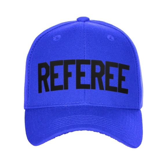Sport Classic Baseball Hat Custom Referee Letters Structured Cap, Royal Hat Black Letters