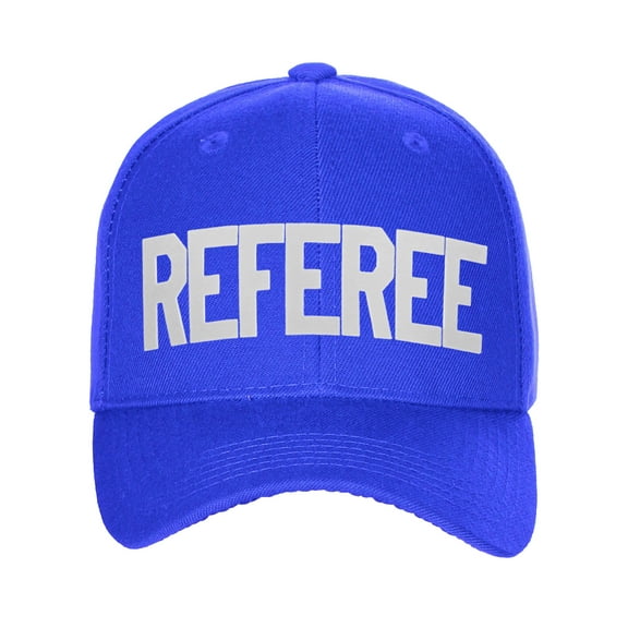 Sport Classic Baseball Hat Custom Referee Letters Structured Cap, Royal Hat White Letters