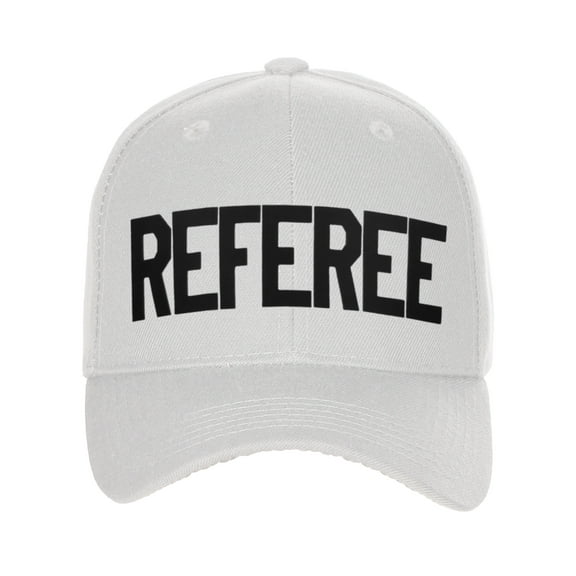 Sport Classic Baseball Hat Custom Referee Letters Structured Cap, White Hat Black Letters
