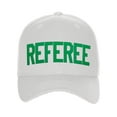 thumbnail image 1 of Sport Classic Baseball Hat Custom Referee Letters Structured Cap, White Hat Green Letters, 1 of 7