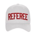thumbnail image 1 of Sport Classic Baseball Hat Custom Referee Letters Structured Cap, White Hat Red Letters, 1 of 7