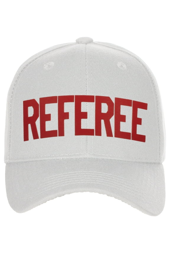 Sport Classic Baseball Hat Custom Referee Letters Structured Cap, White Hat Red Letters