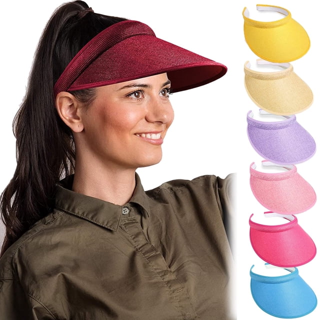 Dalrosia Sport Clip on Visor Adjustable Visor Hat One Size Cap with Visor Cloth Covered Brim Head Sun Visor for Women Men Golf Tennis Baseball