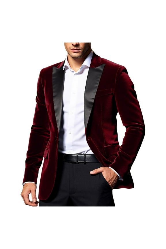 Sport Coats For Men Qiggri Men's Solid Color Corduroy Stage Performance Suit Jacket