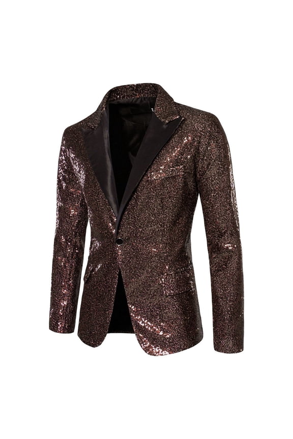 Sport Coats For Men Qiggri Men's Solid Color Sequin Performance Dress Party Suit Jacket