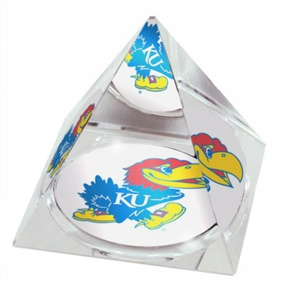 Sport Collectors Guild KansasUPYR403 High Quality Crystal Pyramid With Kansas U Mascot Design