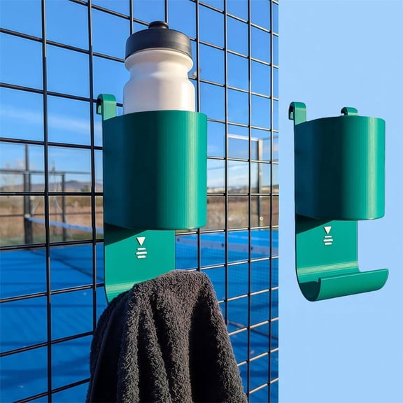 Sport Court Fence Hooks for Bottle,Pickleball,Tennis,Baseball and Other Sport Bag,Outdoor Tennis Water Bottle And Towel Rack Storage (Green)