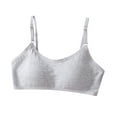 thumbnail image 1 of Sport Crop Bras for Teens & Training Girls Bras with Adjustable Straps Fixed Pads,Grey,One Size, 1 of 6
