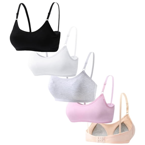 Sport Crop Cami Bras Fit for 10-16 Years Teens & Big Girls Elastic Shoulder Straps Sports Bralette Cami Bra with Adjustable Straps