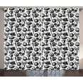 thumbnail image 1 of Ambesonne Sport Curtains 2 Panel Set, Monochrome Baseball Glove, 108" x 63", Black White, 1 of 3