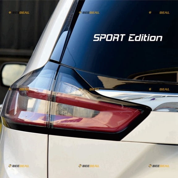 Sport Edition Racing Sticker Decal Vinyl - 2 Pack White 4" - For Car Boat Laptop Cup No Background Die-cut
