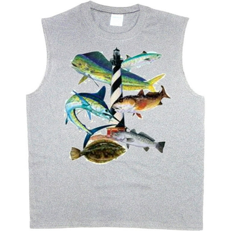 Sport Fishing Gear Men's Sleeveless T-shirt Muscle Tee 