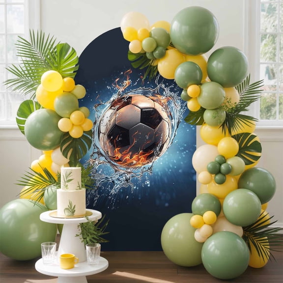 Sport Football Arch Backdrop Cover, 7.2FT, with Water Spandex Arch Covers Double-Sided Backdrop for Wedding Birthday Party Photo Background Decoration