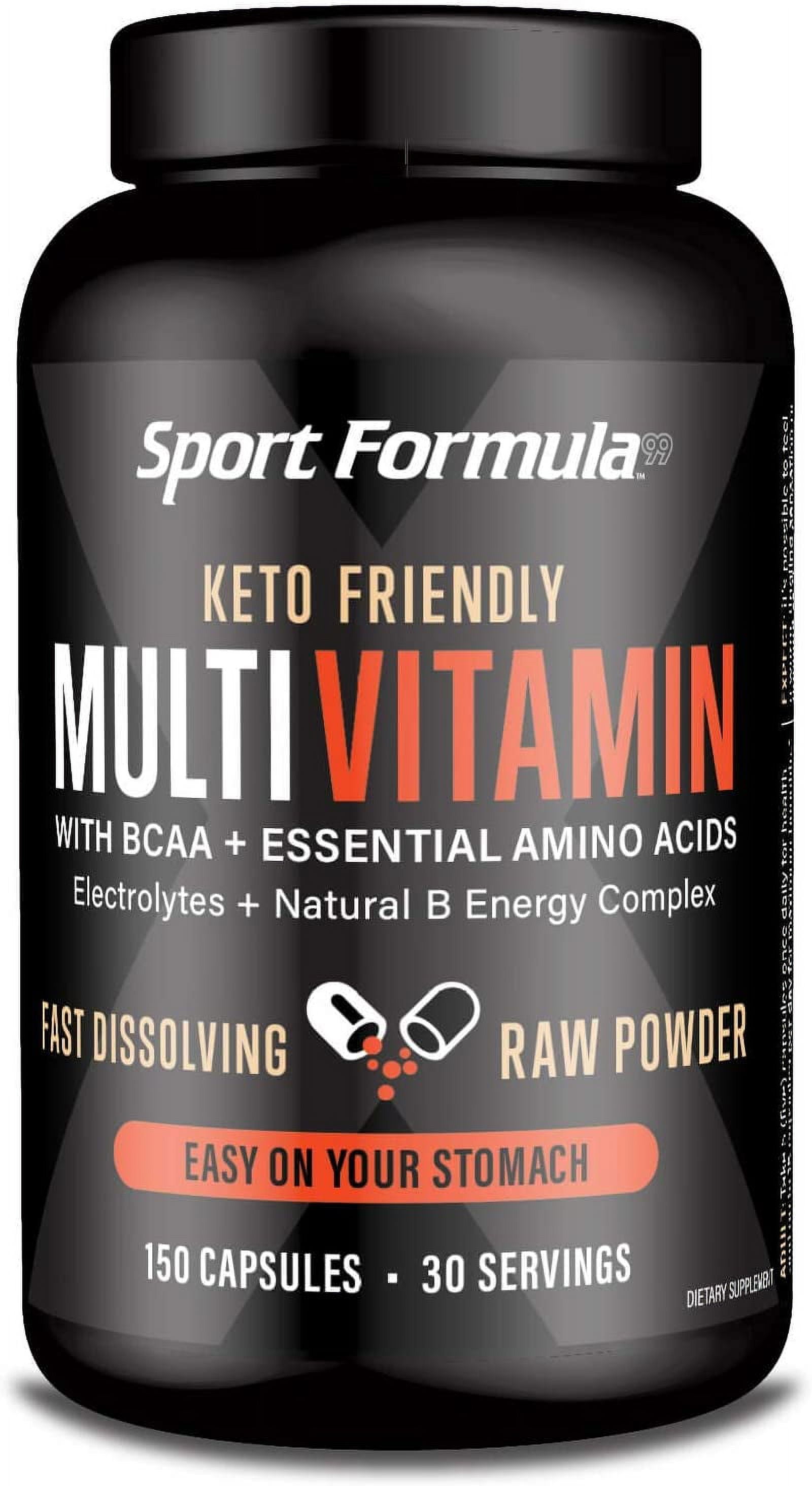Sport Formula Daily Keto Superfood Multivitamin BCAA Amino Acid Powder Capsules for Men and