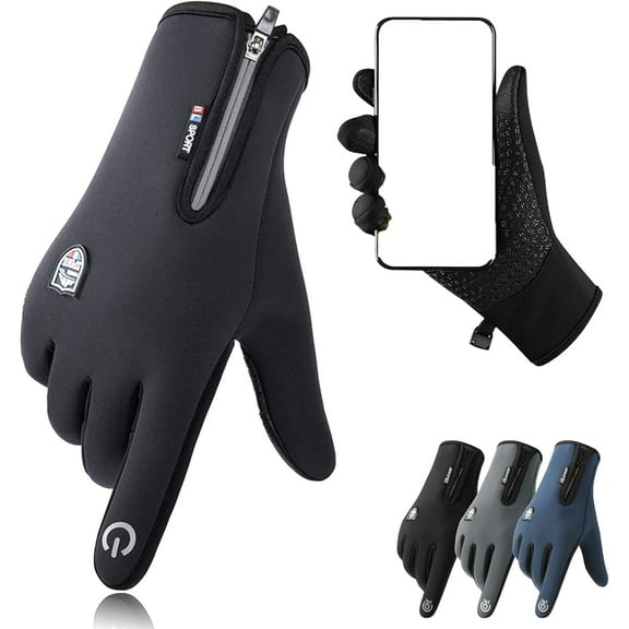 Sport Gloves Winter Waterproof Windproof Thermal Touch Screen Gloves with Non-Slip Heated Rechargeable for Skiing, Cycling, Driving