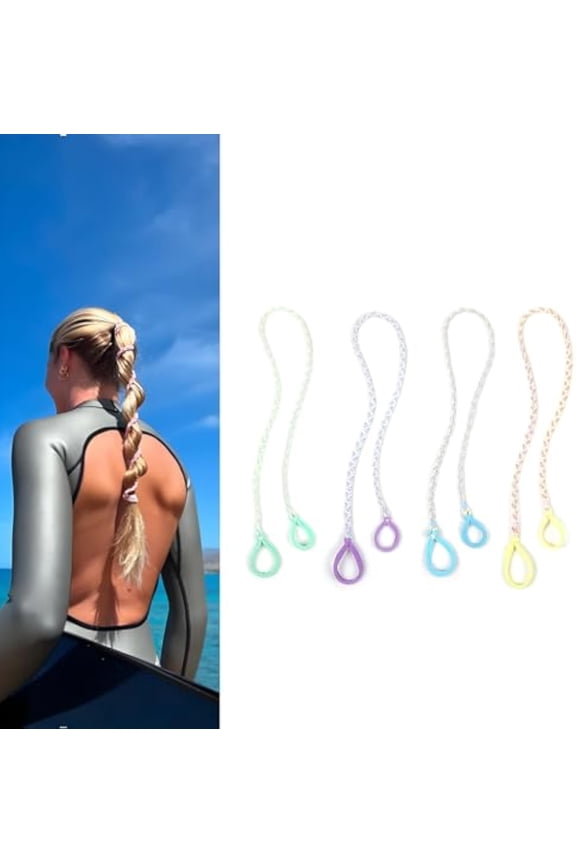 Sport Hair Ties, No Pull Non-Slip Elastic Bands, Tangle-Free Gentle on Hair, Soft Seamless Design for Braided & Swimming Yoga Workout, 30inches Women with Thick Curly Hair(4 Bright Color)
