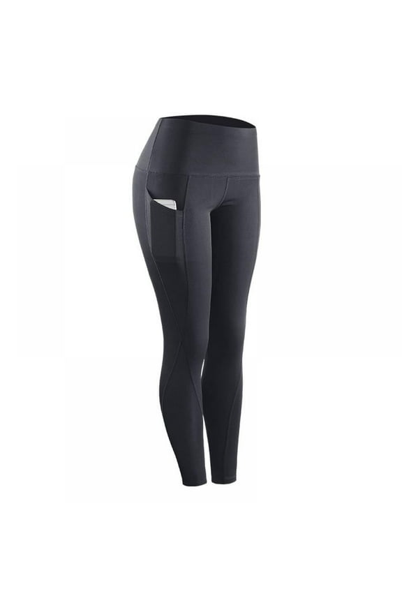 Sport High Reflex Elastic Leggings Pants for Women Slim Stretch Compression Sportswear Casual Yoga Jogging Sport Pant With Pocket,Gray,XL