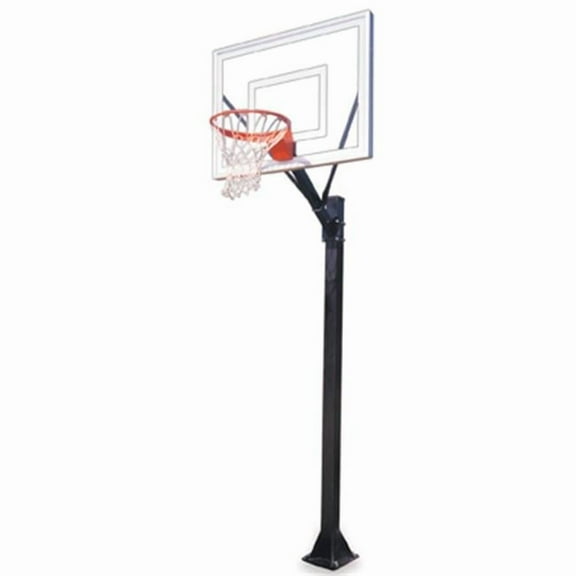 Sport II-BP Steel-Acrylic In Ground Fixed Height Basketball System, Columbia Blue