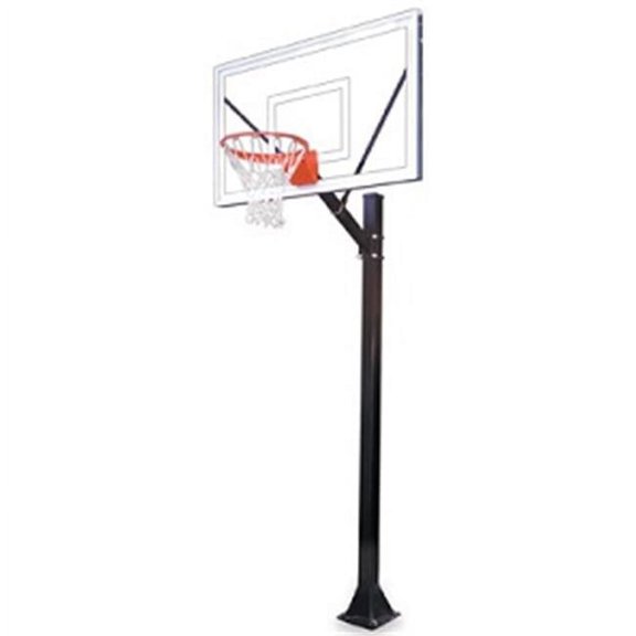 Sport III-BP Steel-Acrylic In Ground Fixed Height Basketball System, Black