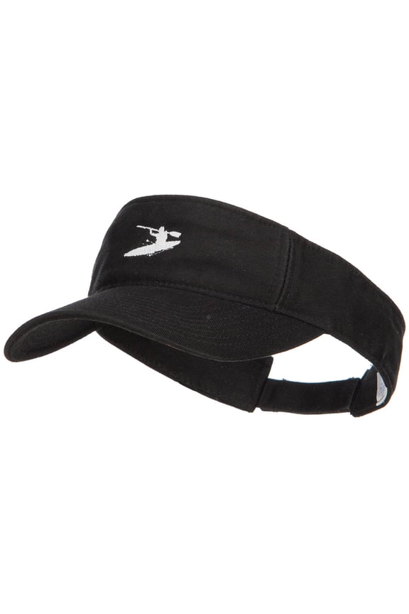 Sport Kayak Embroidered Cotton Washed Visor - Black OSFM