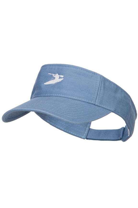 Sport Kayak Embroidered Cotton Washed Visor - Lt Blue OSFM