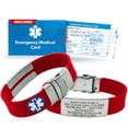 thumbnail image 1 of Sport Medical Alert Bracelet for Men & Women – Customizable, Personalized Engraving with Emergency Identification Card, Complimentary Access to PHR (Personal Health Record) – Red, 1 of 9