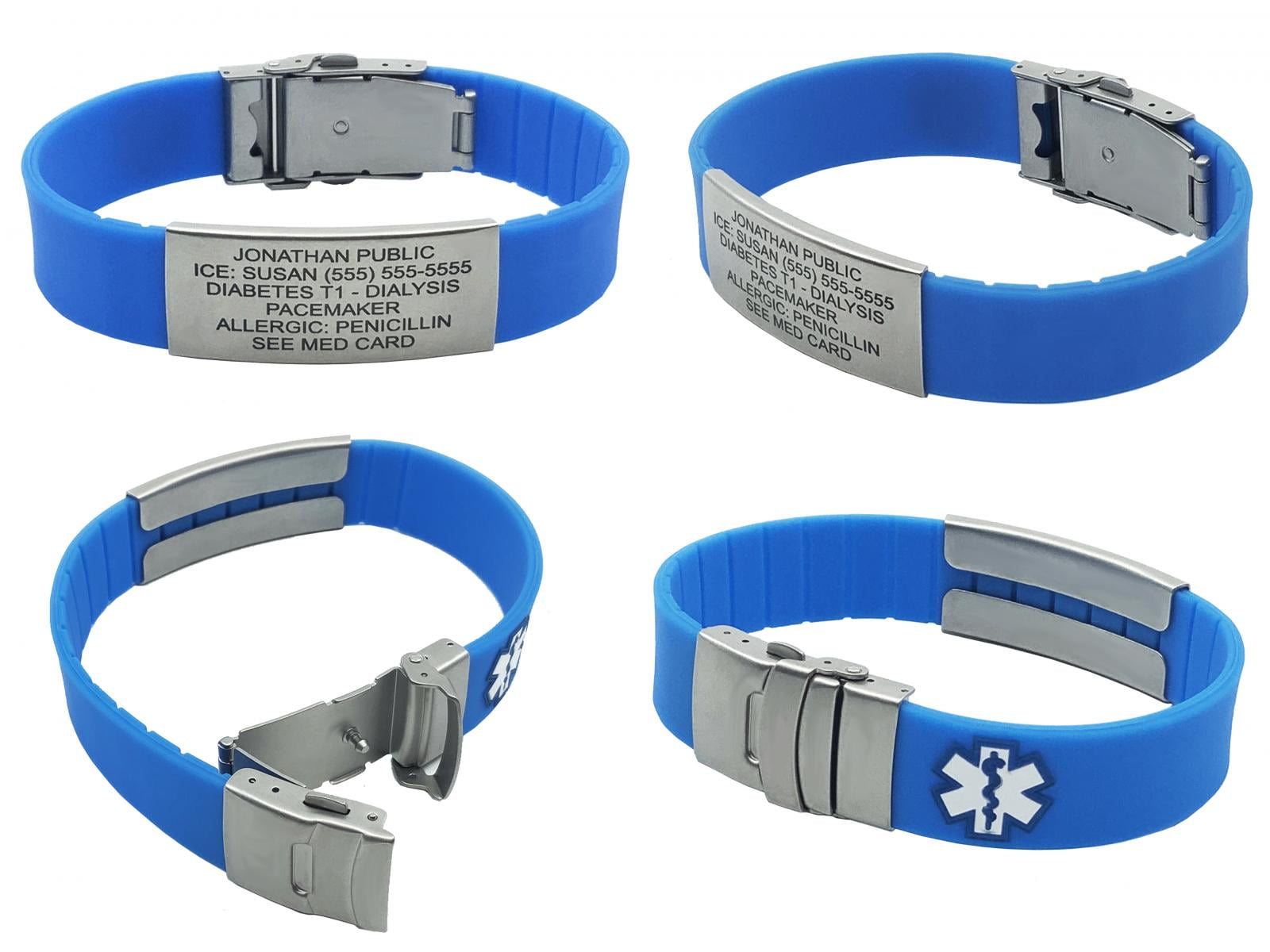 Sport Medical ID Bracelet for Men and Women Free Custom Engraving ...