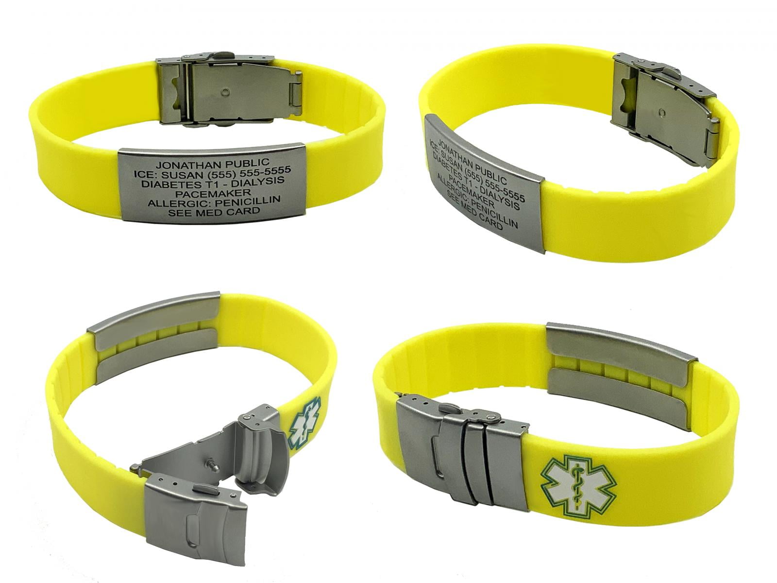 Medical Alert Id Bracelets with Free Engraving for Men&Women&Kids&Elderly,  Adjustable Bracelet, Emergency Wristband, Medical Alert Bracelet -  GetNameNecklace