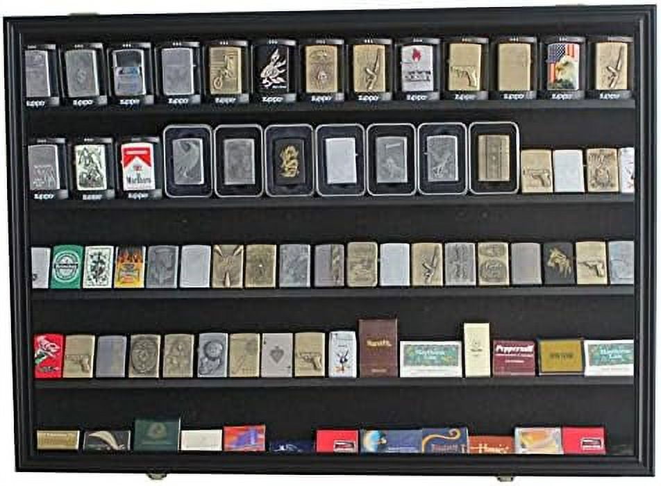 Sport Military Lighters Matchbooks Display Case Cabinet Belt
