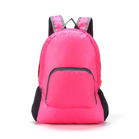 Sport Mountaineering Bag Unisex Traveling Waterproof Hiking Rucksack Foldable Schoolbag Large Backpack ROSE RED